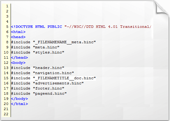 Html-Compiler - Die Include Direktive